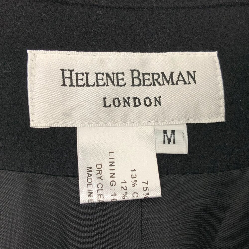 New Helene Berman London Black Wool Cashmere Poncho Cape Sz M - Picture 3 of 16